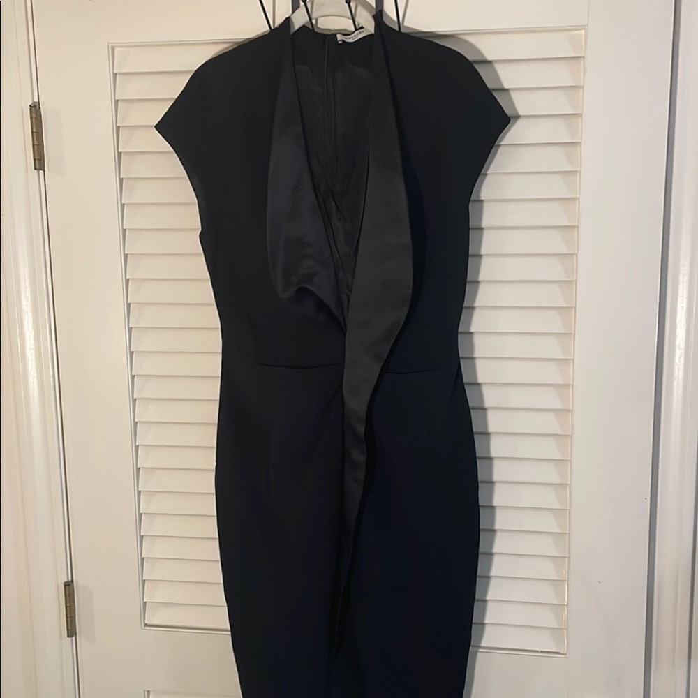Givenchy Podium Black Satin Lapel Mini Dress
